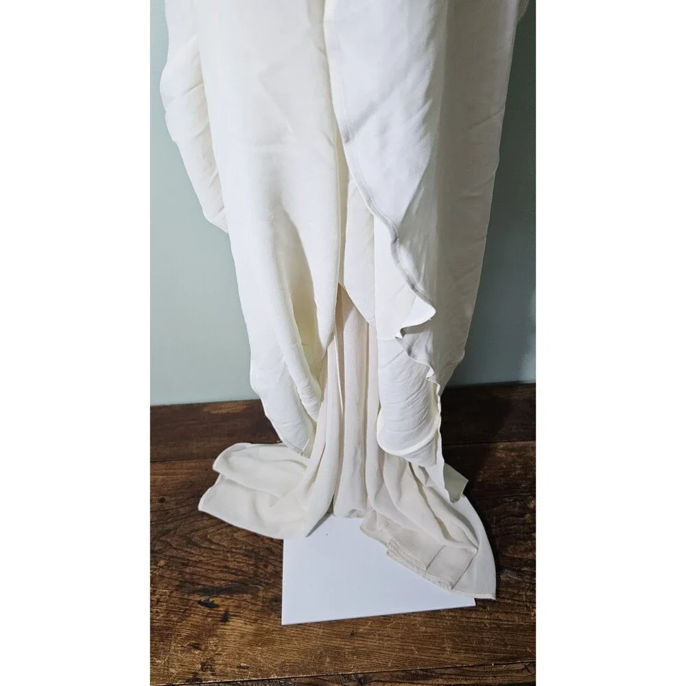 Tory Burch‎ Evalene Ivory Leaf Cold Shoulder Maxi Dress Size 4